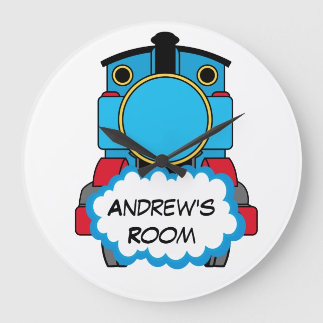 Redondo Grande Reloj de tren personalizado (Anverso)
