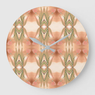 Redondo Grande Reloj De Tulipán Con Flor Diseñado Con Verde Y Cor