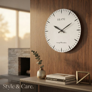 Redondo Grande Reloj de vacaciones personalizado diseñado para un