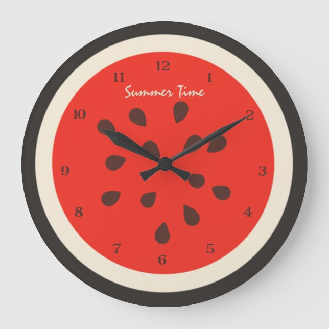 Redondo Grande Reloj de verano de la sandía (Anverso)