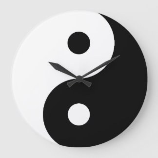 Redondo Grande Reloj de Yin Yang