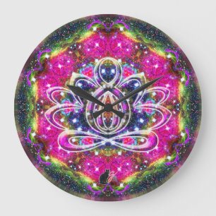 Redondo Grande Reloj de Zen Lotus de la Atmósfera