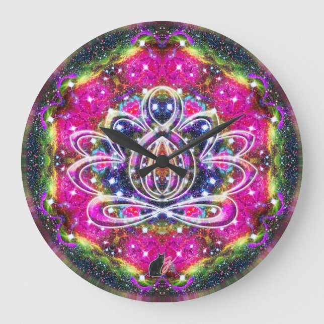 Redondo Grande Reloj de Zen Lotus de la Atmósfera (Anverso)