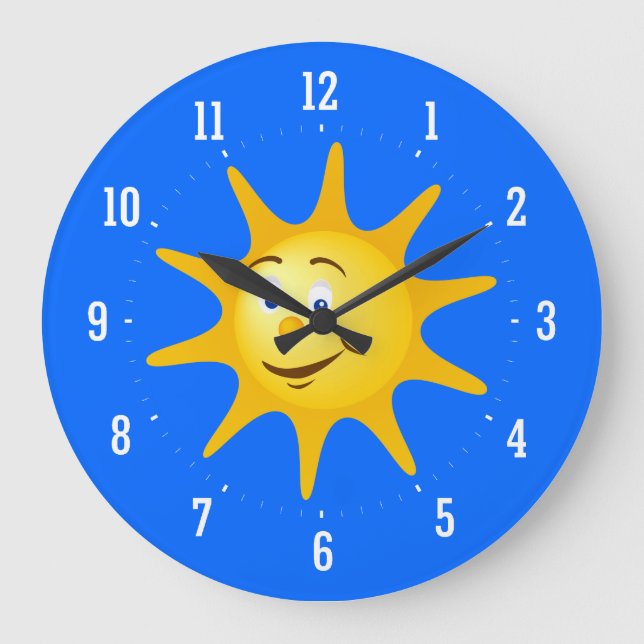 Redondo Grande Reloj decorativo Smile sun (Anverso)