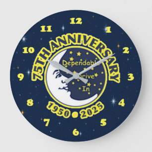 Redondo Grande Reloj del 75º Aniversario de Dependable Drive In