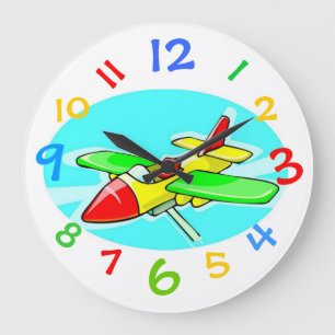 Redondo Grande Reloj del aeroplano del juguete con números