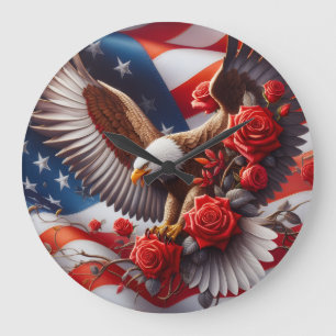 Redondo Grande Reloj del Águila Patriótica Americana