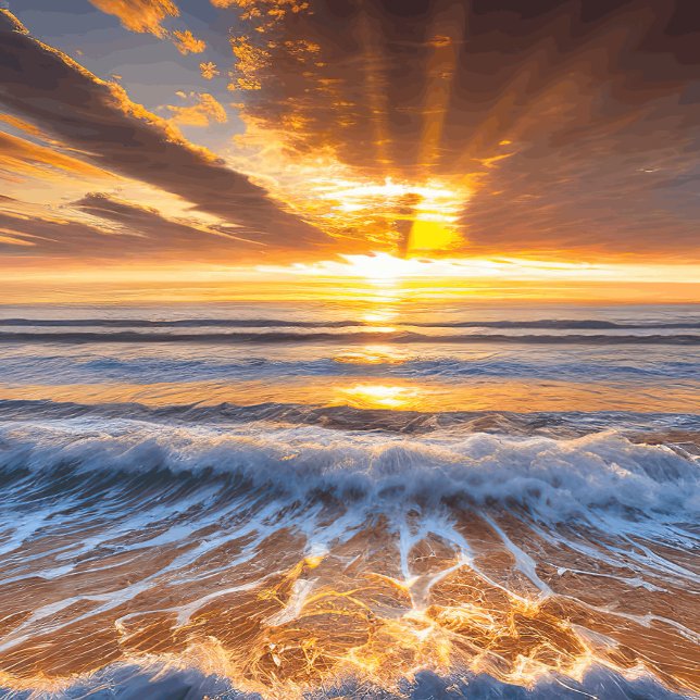 Redondo Grande Reloj del amanecer del Océano Dorado (Subido por el creador)