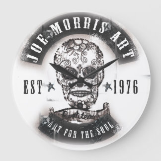 Redondo Grande Reloj del arte de Joe Morris