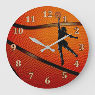 Redondo Grande Reloj del baloncesto de los chicas, dormitorio del