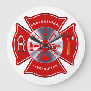 Redondo Grande Reloj del bombero - profesional