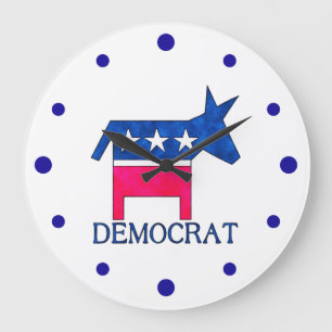 Redondo Grande Reloj del BURRO de DEMÓCRATA
