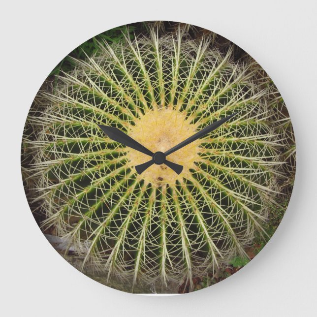 Redondo Grande Reloj del cactus (Anverso)