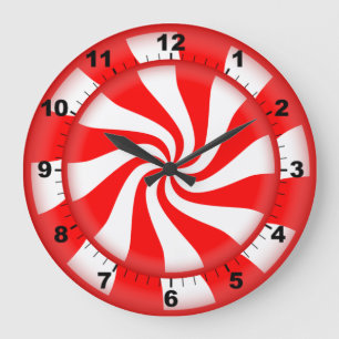 Redondo Grande Reloj del caramelo de hierbabuena