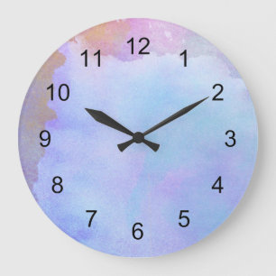 Redondo Grande Reloj del color de agua/sitio púrpuras del