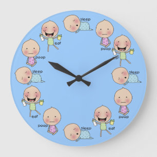 Redondo Grande Reloj del cuarto de niños del