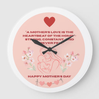 Redondo Grande Reloj del día de la madre