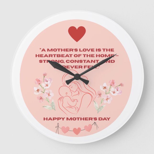 Redondo Grande Reloj del día de la madre (Anverso)