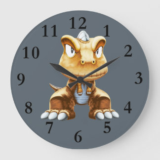 Redondo Grande Reloj del dinosaurio del dibujo animado