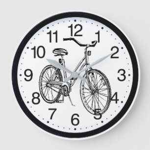 Redondo Grande Reloj del diseño de la bicicleta con números