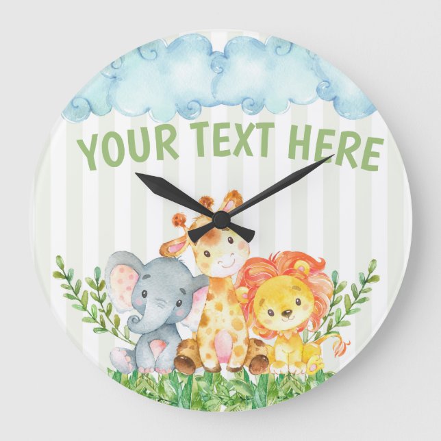 Redondo Grande reloj del dormitorio del zoo de la jungla de safar (Anverso)