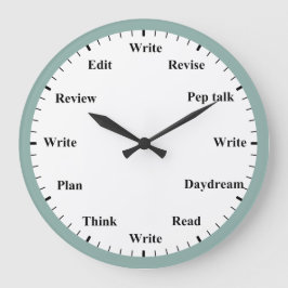 Redondo Grande Reloj del Escritor - Trabajo de Escritura Diversió