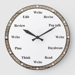 Redondo Grande Reloj del Escritor - Trabajo de Escritura Diversió