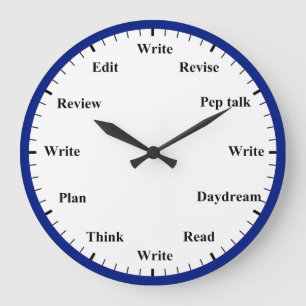 Redondo Grande Reloj del Escritor - Trabajo de Escritura Divertid