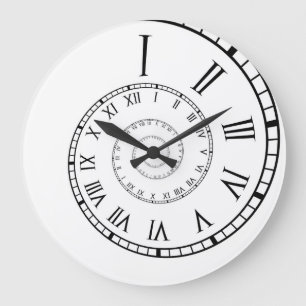 Redondo Grande Reloj del espiral del número romano