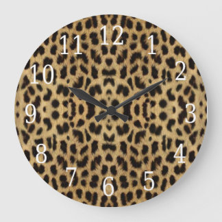 Redondo Grande Reloj del estampado leopardo