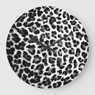 Redondo Grande Reloj del estampado leopardo