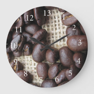 Redondo Grande Reloj del grano de café