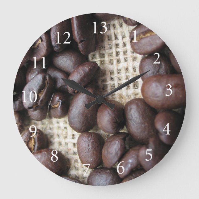 Redondo Grande Reloj del grano de café (Anverso)