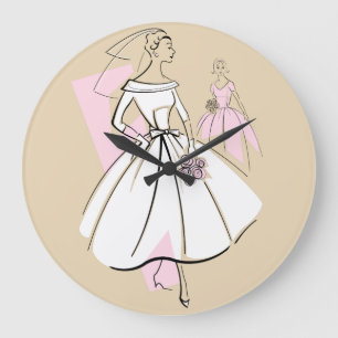 Redondo Grande Reloj del grupo neutral de la novia