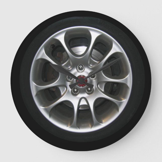Redondo Grande Reloj del hubcap de la rueda de coche (Anverso)