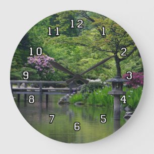 Redondo Grande Reloj del jardín japonés