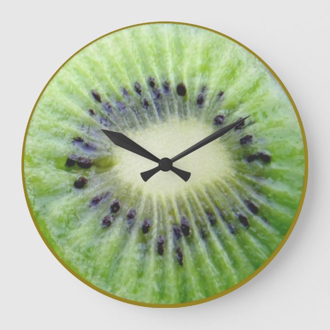 Redondo Grande Reloj del kiwi (Anverso)