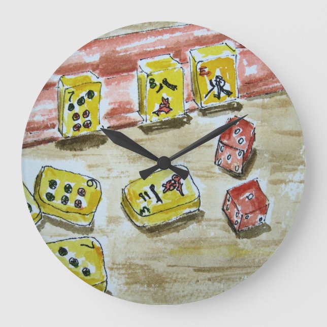 Redondo Grande Reloj del Mah Jongg (Anverso)