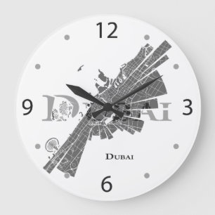 Redondo Grande Reloj del mapa de Dubai