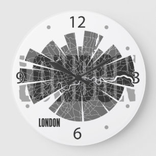 Redondo Grande Reloj del mapa de Londres