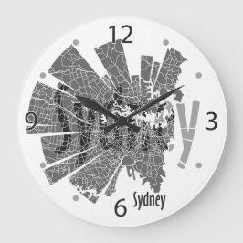 Redondo Grande Reloj del mapa de Sidney