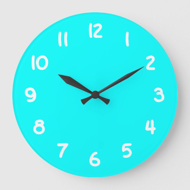 Redondo Grande Reloj del muro Aqua (Anverso)
