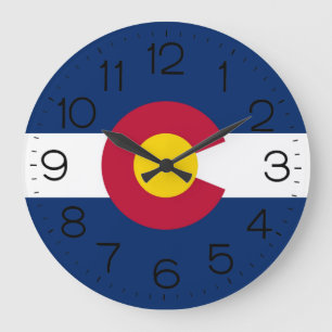 Redondo Grande Reloj del Muro de la Bandera del Estado de Colorad
