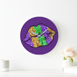 Redondo Grande Reloj del muro del beso de Mardi Gras