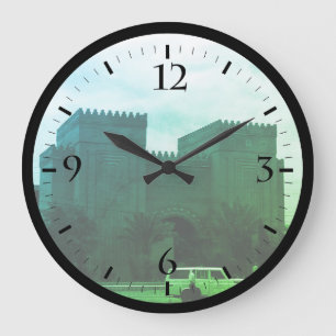 Redondo Grande Reloj del museo de Bagdad Vintage Iraq