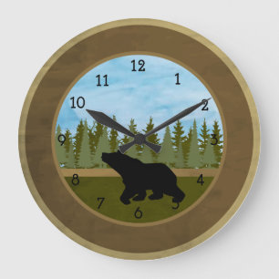 Redondo Grande Reloj del oso