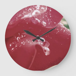 Redondo Grande Reloj del pétalo color de rosa