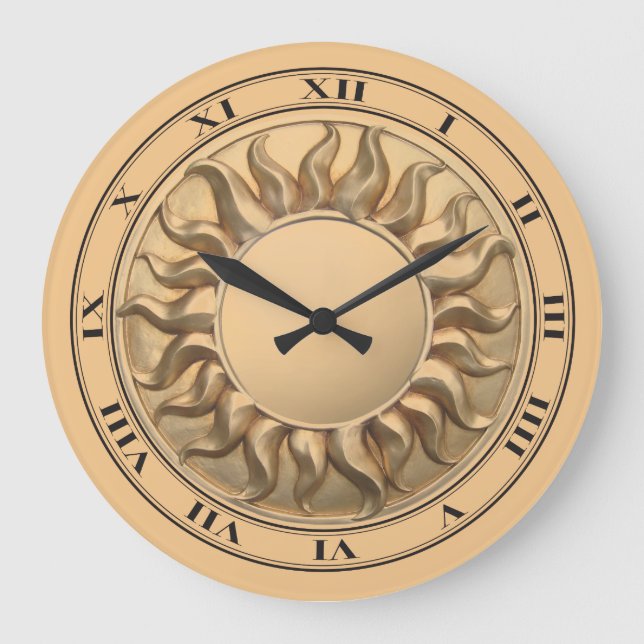 Redondo Grande Reloj del resplandor solar (Anverso)