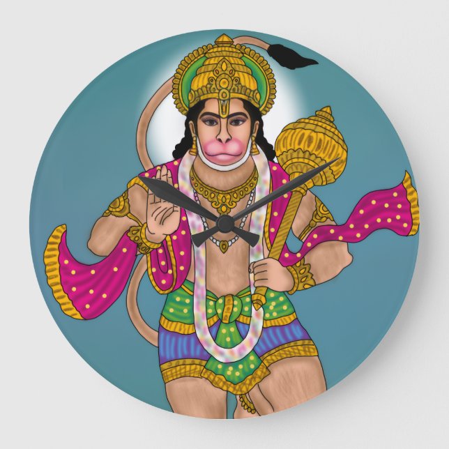 Redondo Grande Reloj del Señor Hanuman (Anverso)