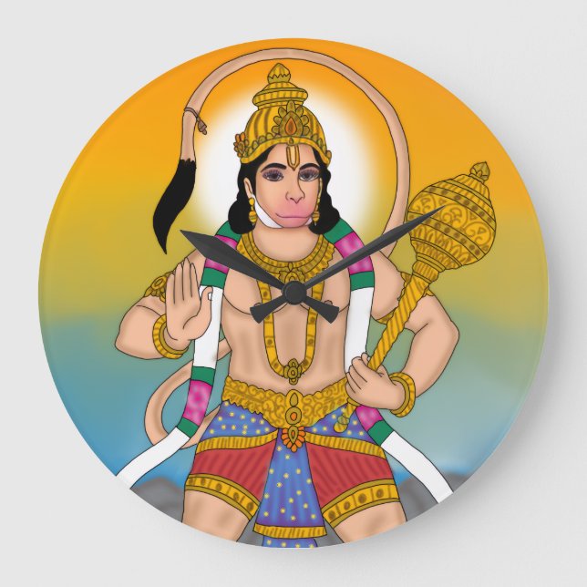 Redondo Grande Reloj del Señor Hanuman (Anverso)